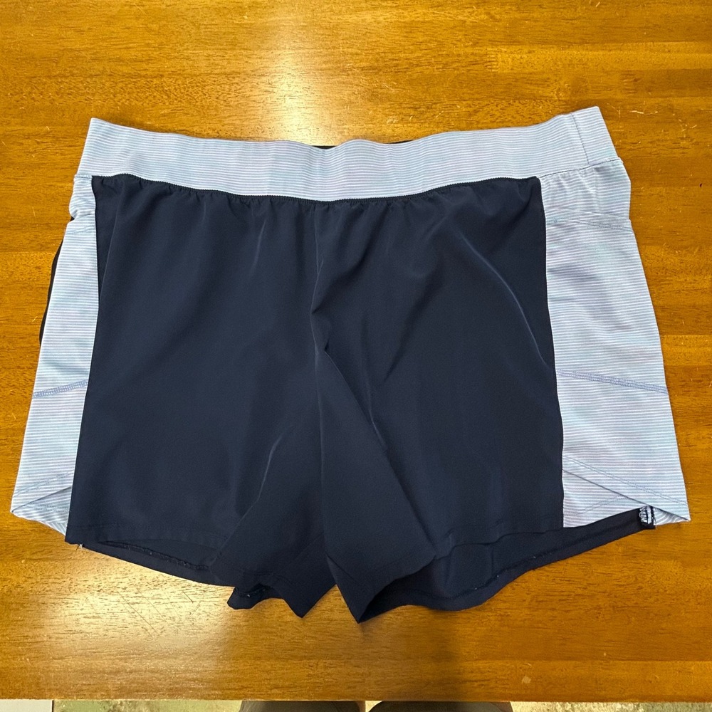 Lot of 2 Tek Gear DryTek Womens 2X Athletic Shorts Navy Blue Black Pockets - Picture 3 of 10